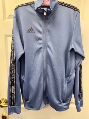 adidas Light Blue Climalite Zip Jacket with Black Accents